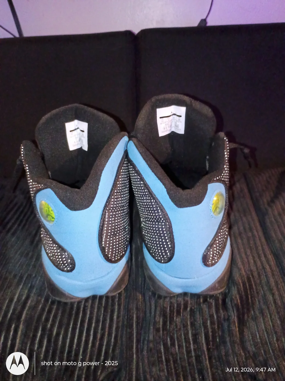 Jordan 13s Black Sneakers with Teal Jumpman Accents